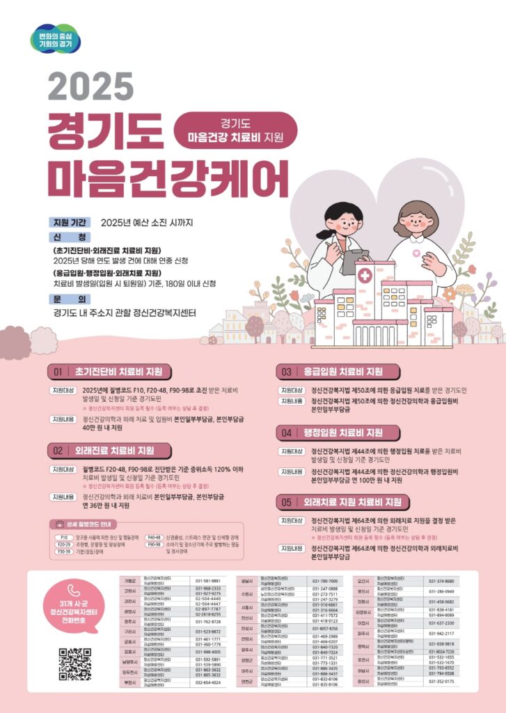 시흥시, 정신건강 치료비 지원…“마음 돌봄, 혼자가 아닙니다”